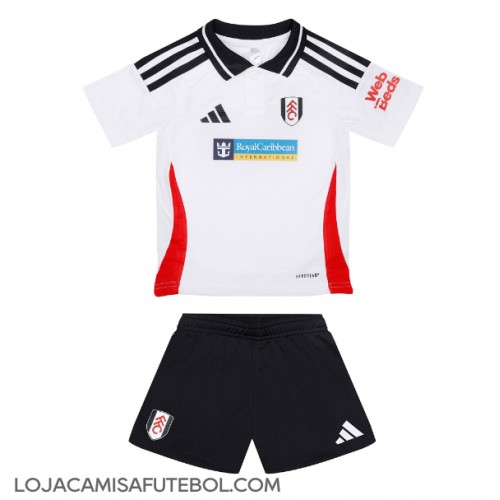 Camisa de Futebol Fulham Equipamento Principal Infantil 2024-25 Manga Curta (+ Calças curtas)